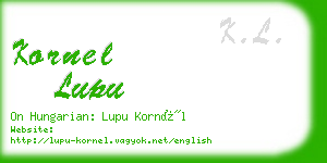 kornel lupu business card